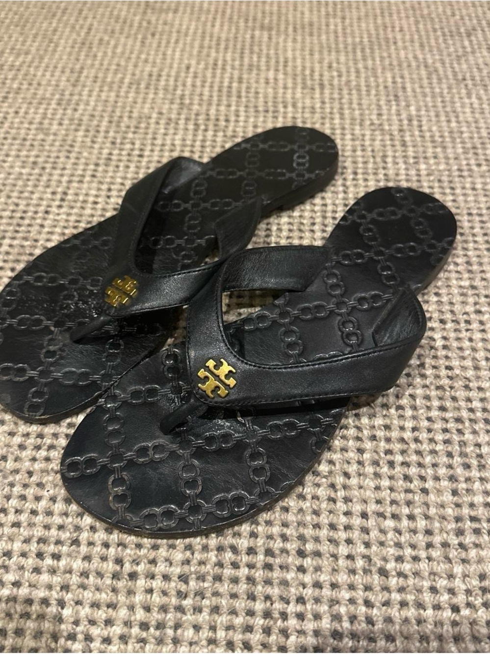 Black Tory Burch Flip Flops
